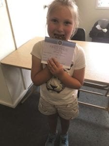 Tiffany Morrison who came 1st in our anzac biscuit competition