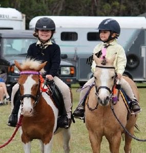 Beginners Hayley and Daisy on their beautiful ponies Jamboree 2017