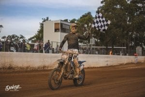 David doing victory lap after the main race