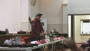 Guest speaker Brian Chapman with the Power Planter.