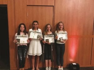 Amelia Ho - Most Improved Player (U11’s), Victoria Rose Saliba - Most Valuable Player (U12’s), Charli Davis - Most Valuable Player (U11’s), Chelsie Stollery - Most Valuable Player (U11’s)
