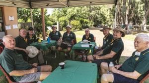 Some of the volunteers enjoying some shade
