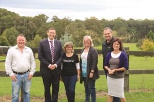 L-R Andy Cameron, Julian Leeser MP, Suellen Lister, Sonja Cameron, Peter Jones, Meegan Gamson