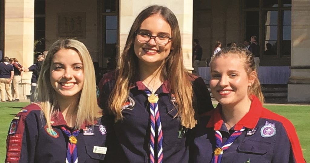 Our three latest Queen’s Scouts: Amy, Chloe and Lucy