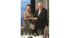 Donna receiving her award from Dural Rotary Club President, George Truelove