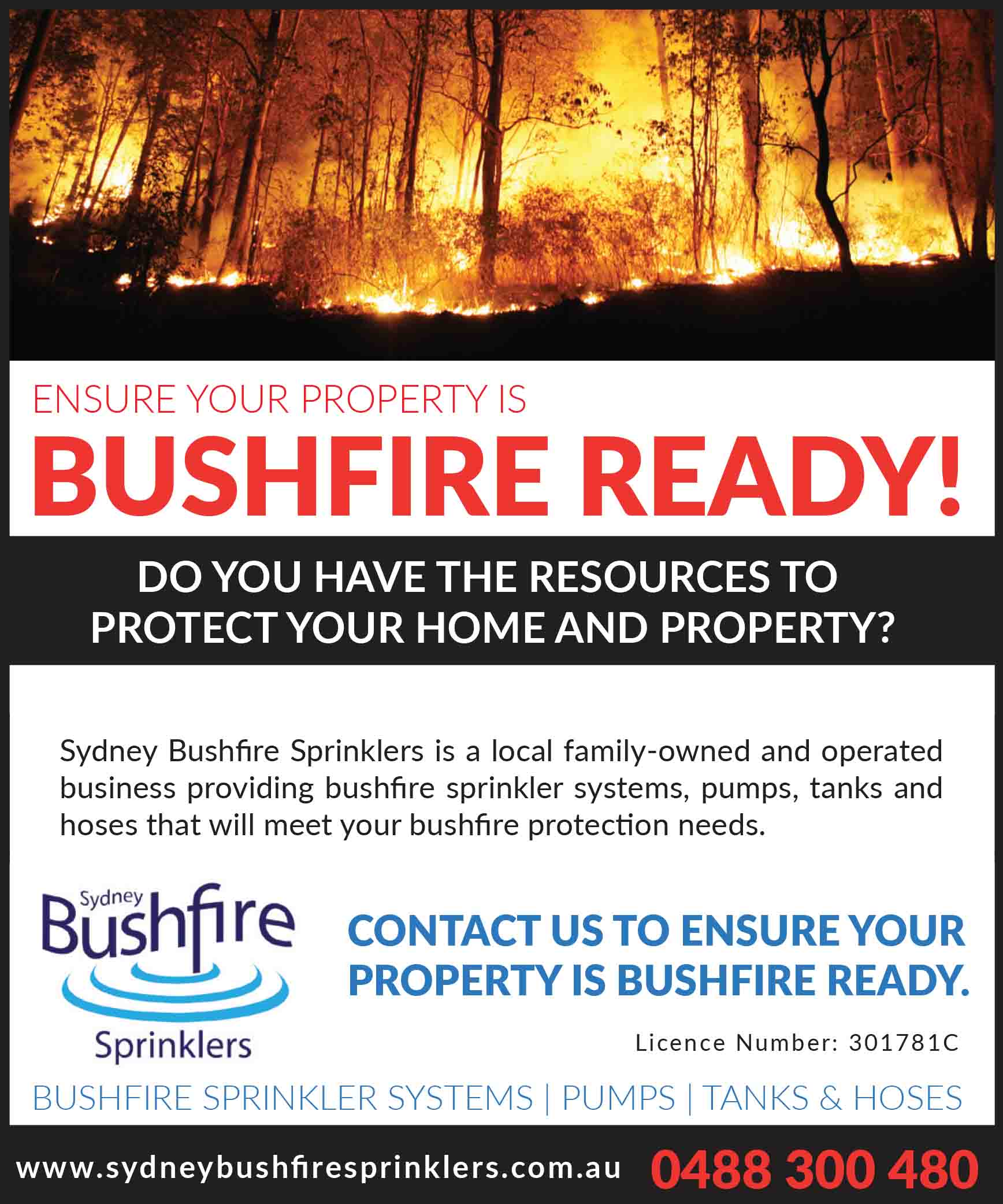 Sydney Bushfire Sprinklers