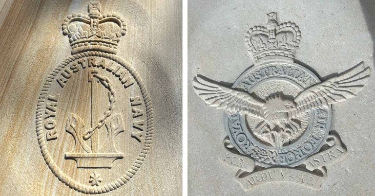 Air Force emblem carving-