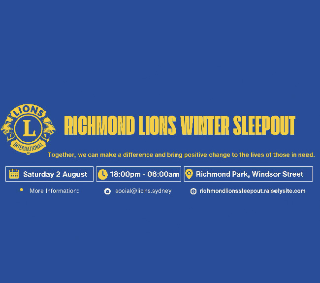 Richmond Lions Club Winter Sleepout 2025