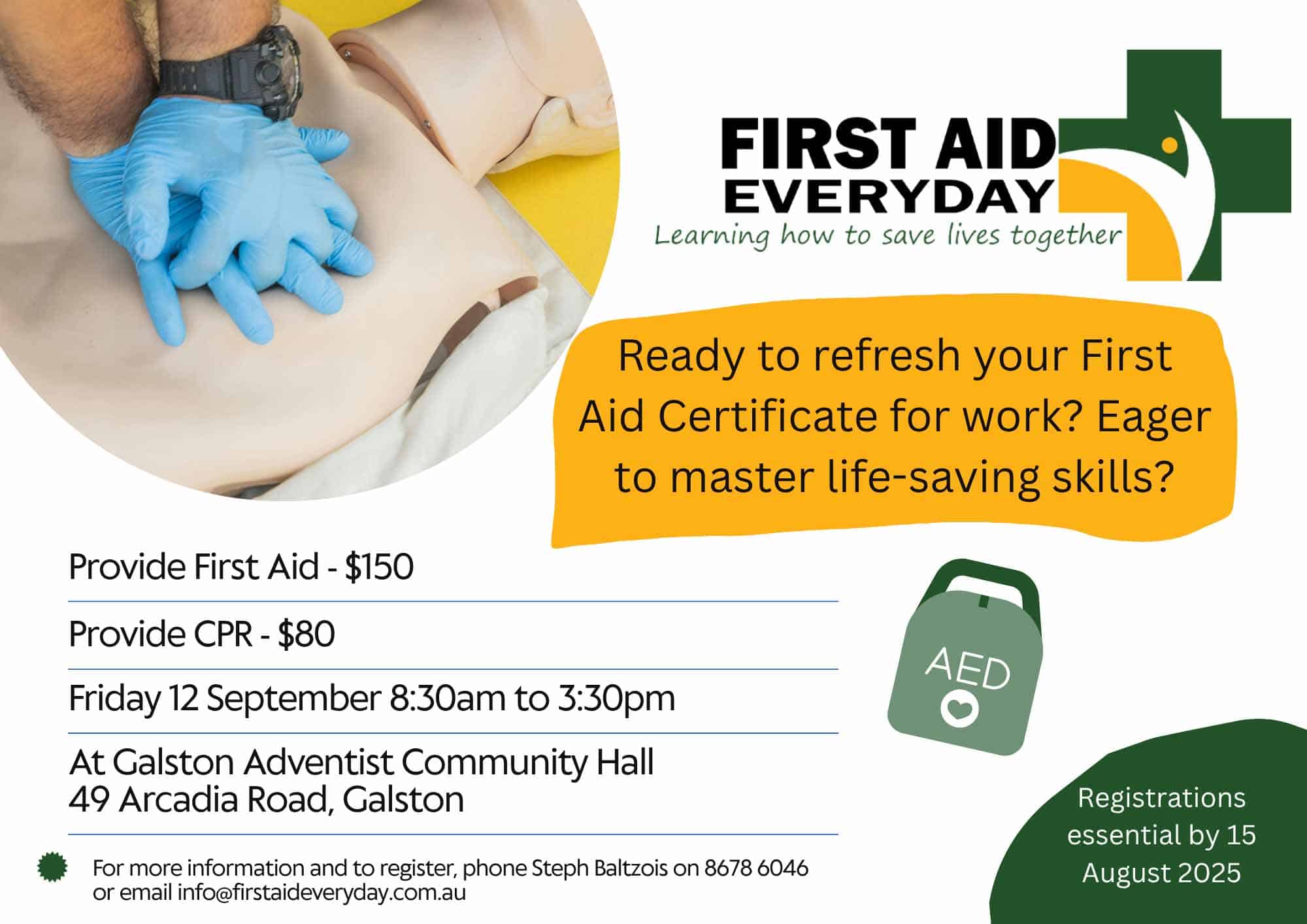 First Aid Training Course In Galston On 12Th September
