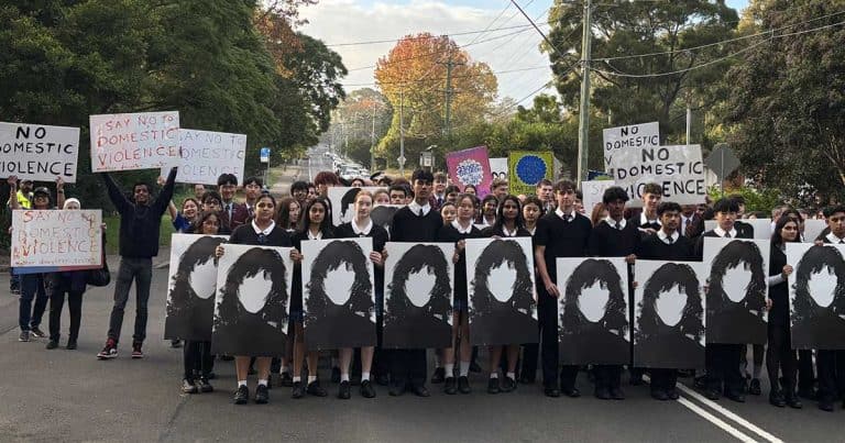 Domestic Violence March In Castle Hill