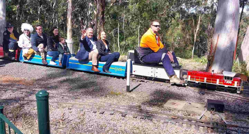 Enjoying a ride behind the 7306 Mayor Warren, Sonia and the Wallace family.