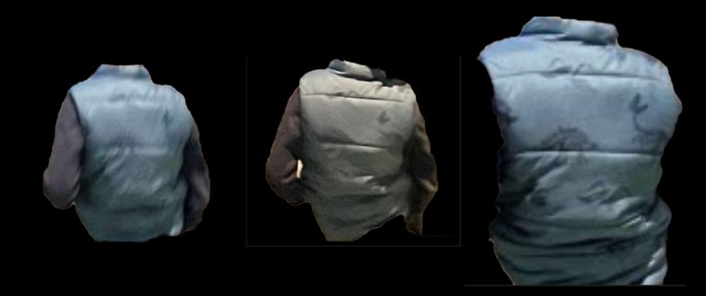 A distinctive dinosaur-patterned puffer vest believed to have been photographed at a Rouse Hill childcare centre on or around 26 June 2023 located by the AFP