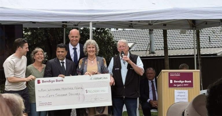Community event in Glenorie with a large check presentation for $5,000.