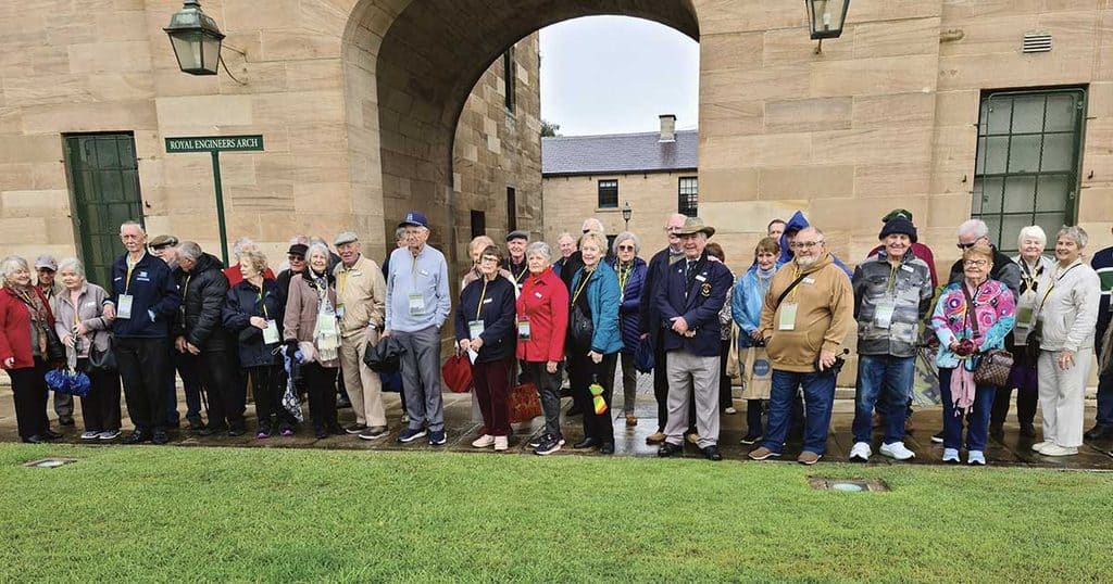 Group of Probus Club members exploring Victoria Barracks history.