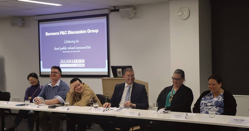 Panel of community leaders at Berowra P&C discussion group meeting.
