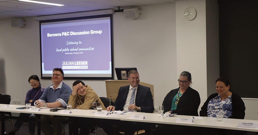 Community members at a panel discussion on local P&Cs in Galston and Hills area.